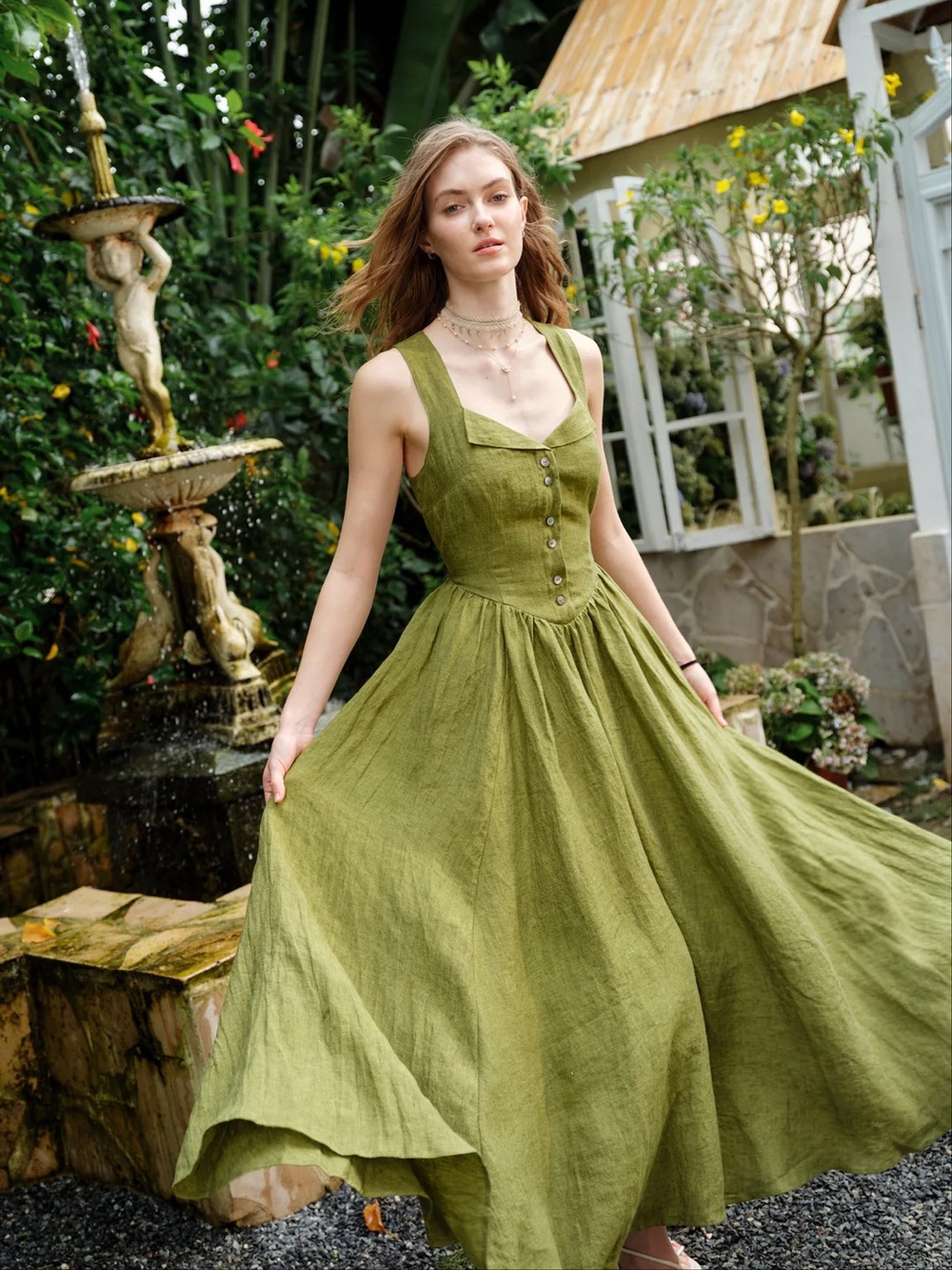 Linennaive NWT Avacado Linen Dress XS